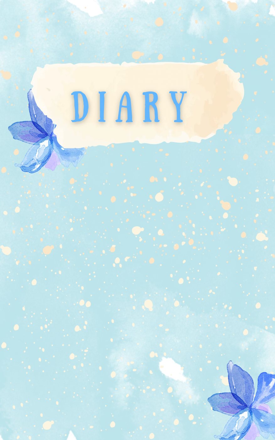 Diary cover template with title